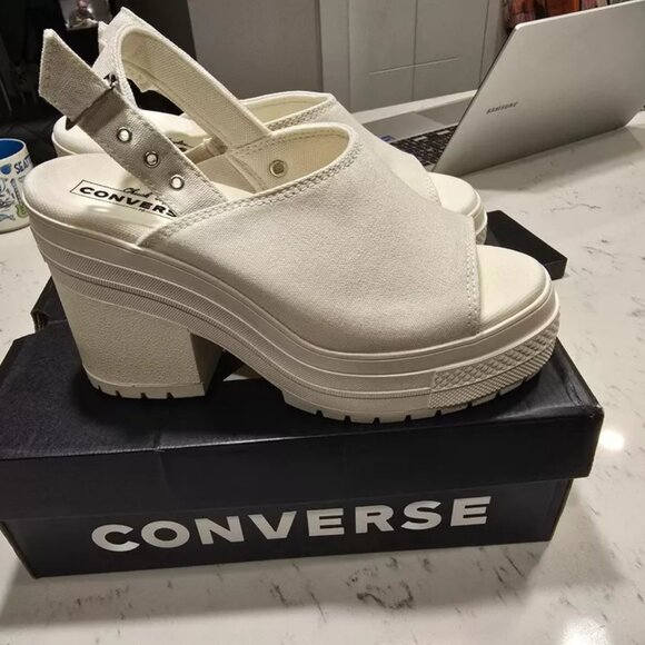 Chuck 70 De Luxe Heel Sandal Platform 2025 WHITE Women's Size 7 A13796C NEW - Picture 1 of 16